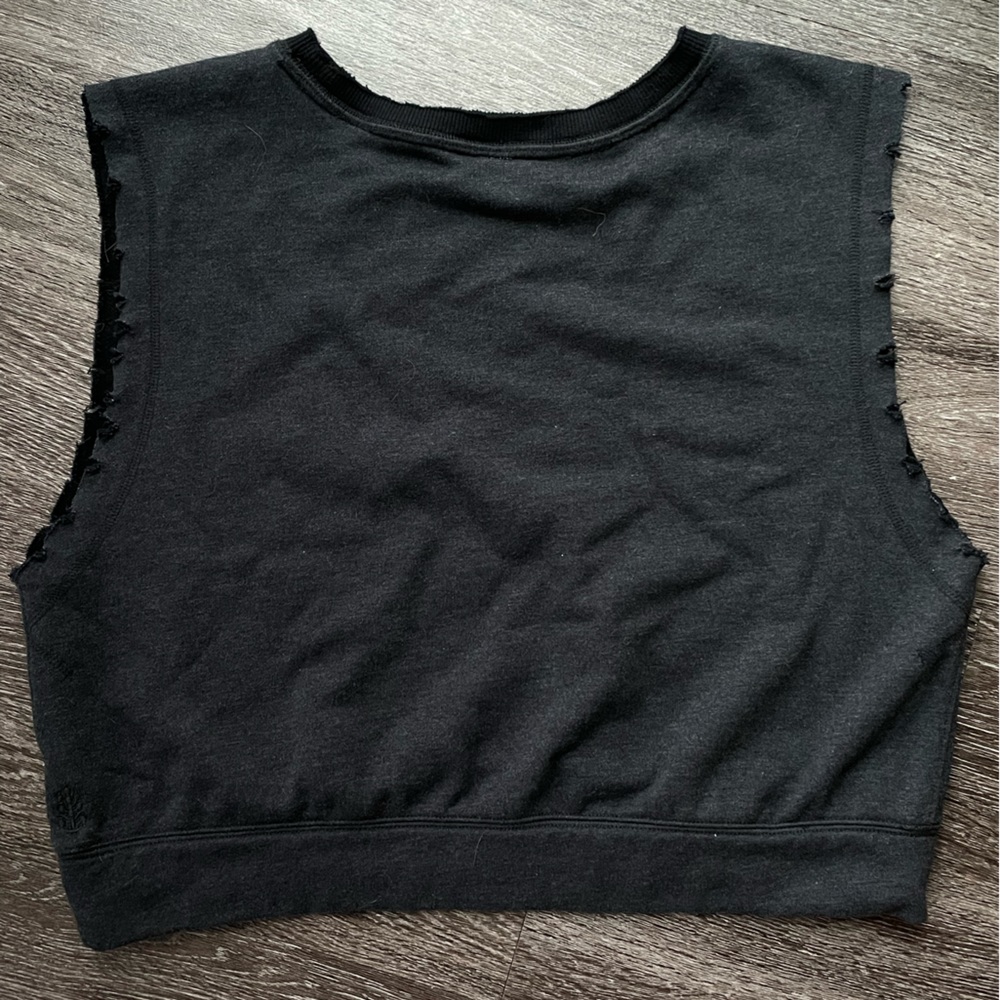 FP Movement Free People Active Crop Sleeveless Sweater Tank Grey Black Sz M - Picture 6 of 10